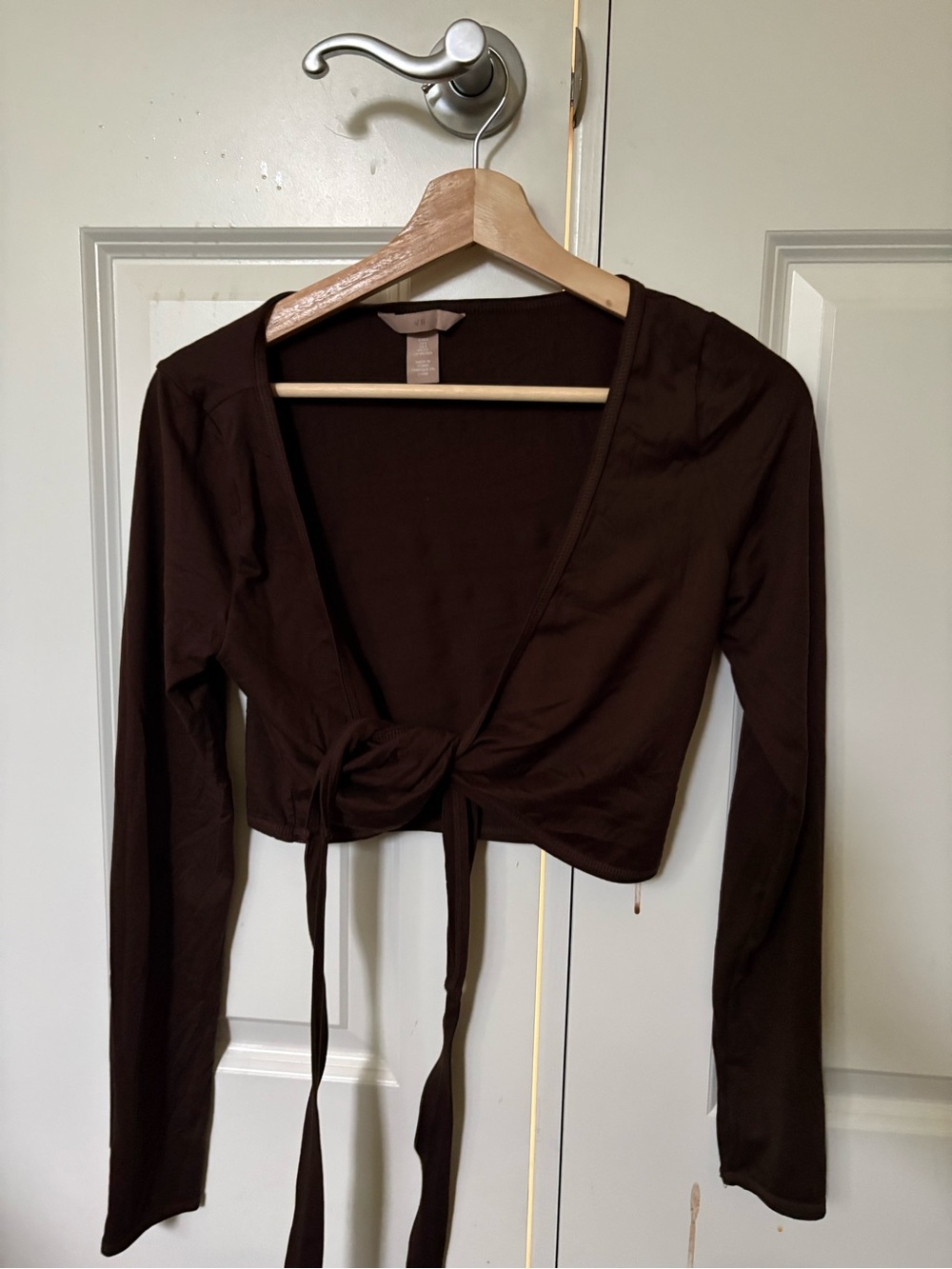 Espresso Wrap Ballerina Long Sleeve Active Top